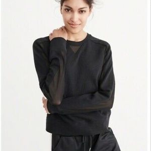 Abercrombie Black Mesh Workout Pullover Sweatshirt